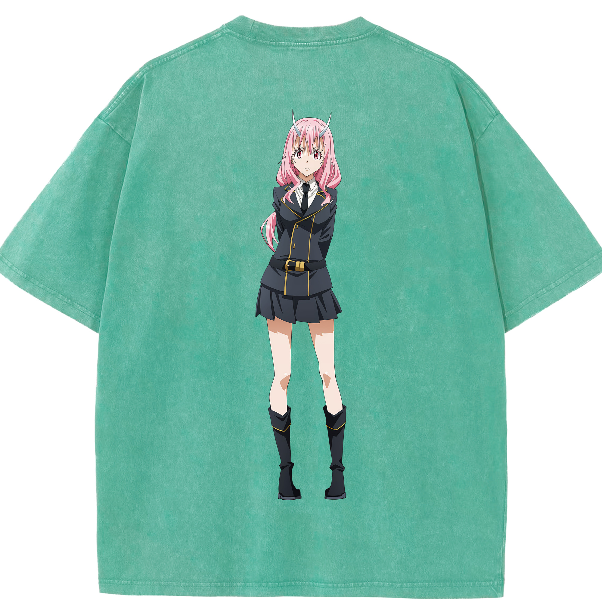（画像用） 転スラ Regarding Reincarnated to Slime 綿100% ヴィンテージ風 半袖Tシャツ（背面プリント）
